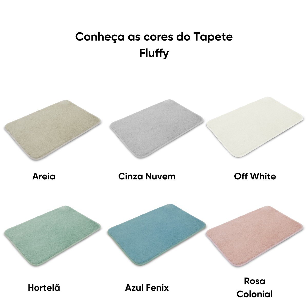 もふもふ Tapete Antiderrapante 50 x 70 cm Fluffy Appel Home - Hortelã