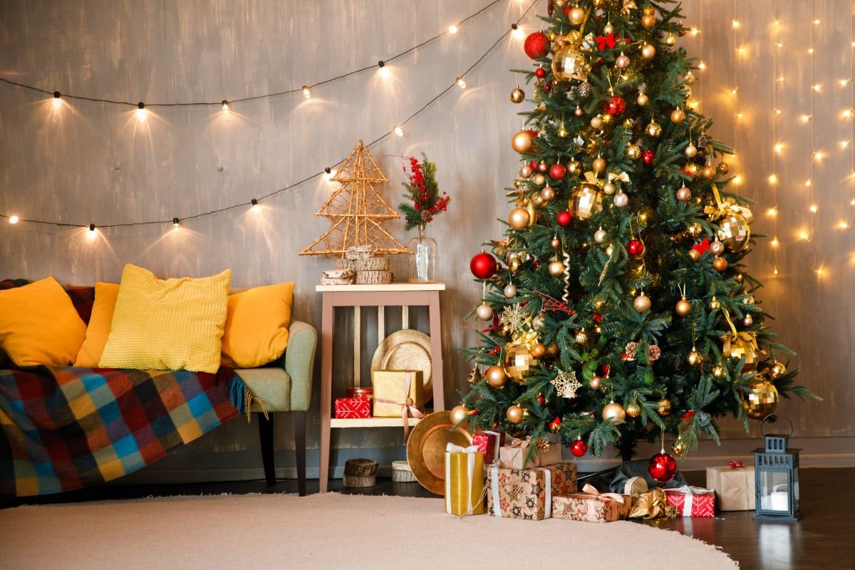 sala de casa decorada para o natal
