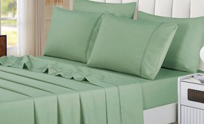 jogo de cama de casal na cor verde