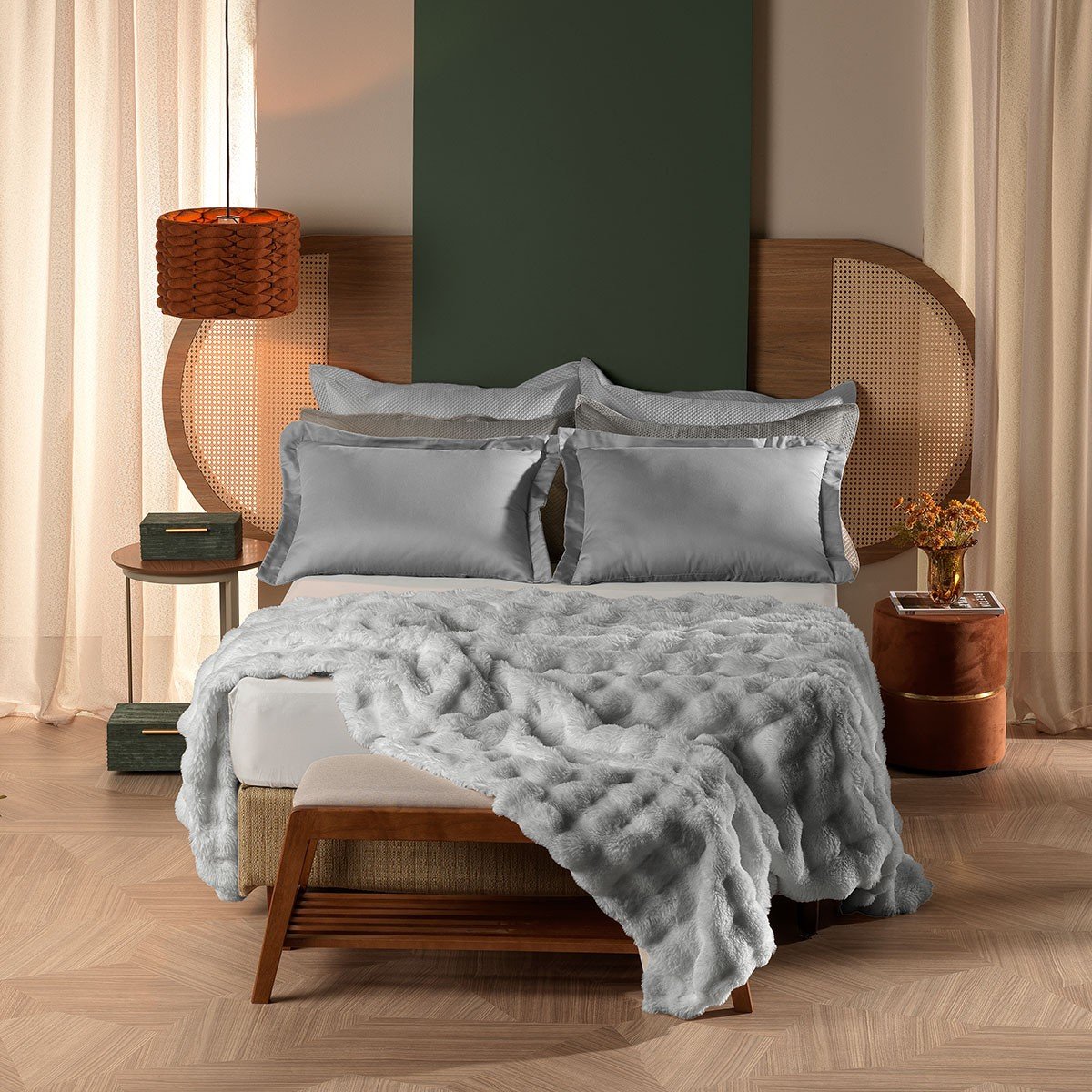 Manta Casal com Toque de Coelho Extra Macia - Blanket Fluffy