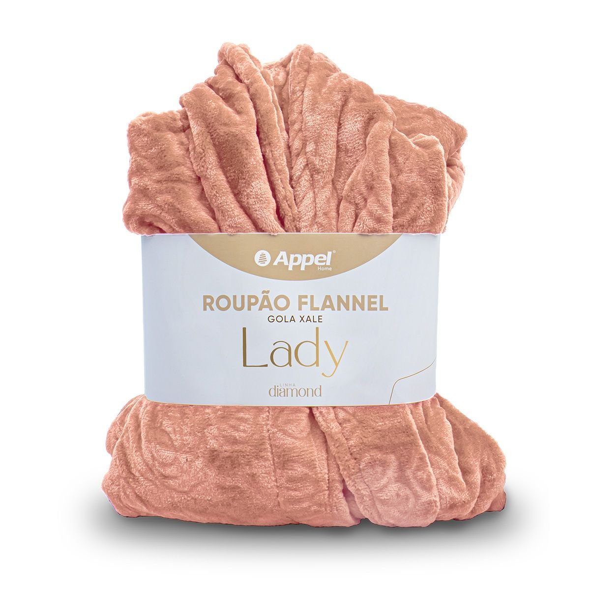 Roupão Microfibra Flannel Lady Appel - Peach
