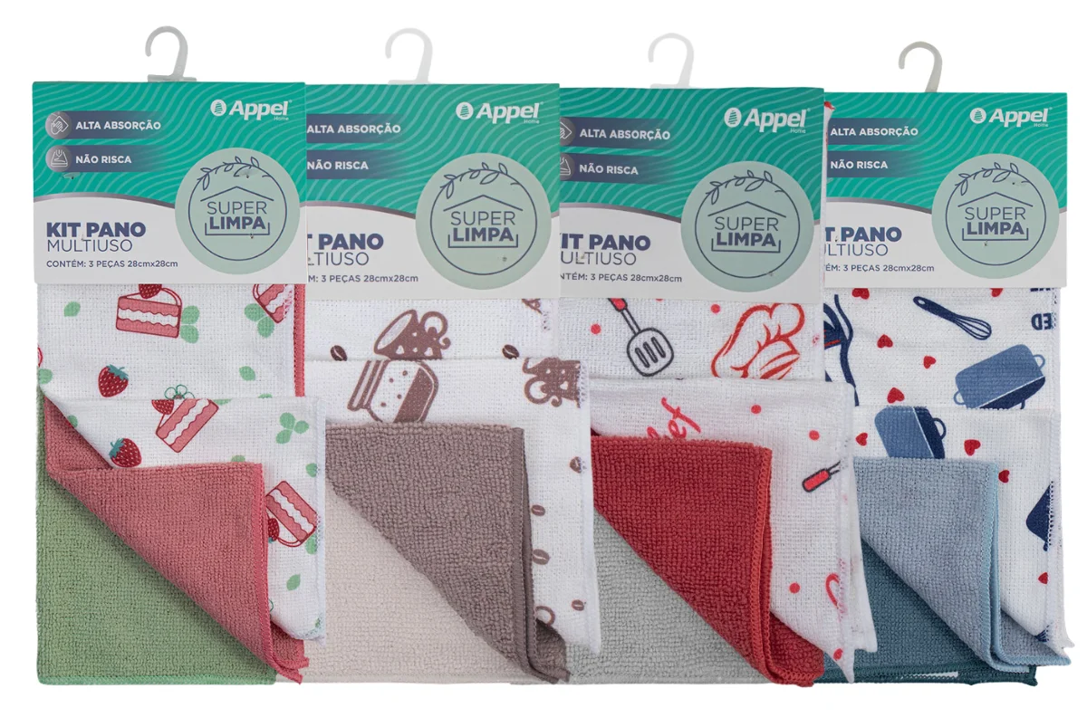 Kit 3 Panos Multiuso Estampado