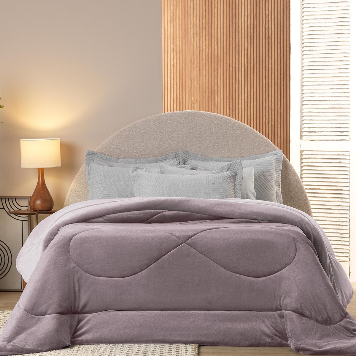 Edredom Solteiro Plush Flannel Confort Appel Home Orquidea
