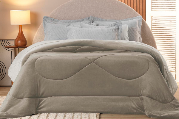 Edredom Solteiro Plush Flannel Confort Appel Home Orquidea